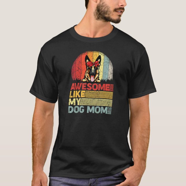 Kvinnors Distressed Tysk Shepherd Fantastisk Som M T Shirt (Framsida)