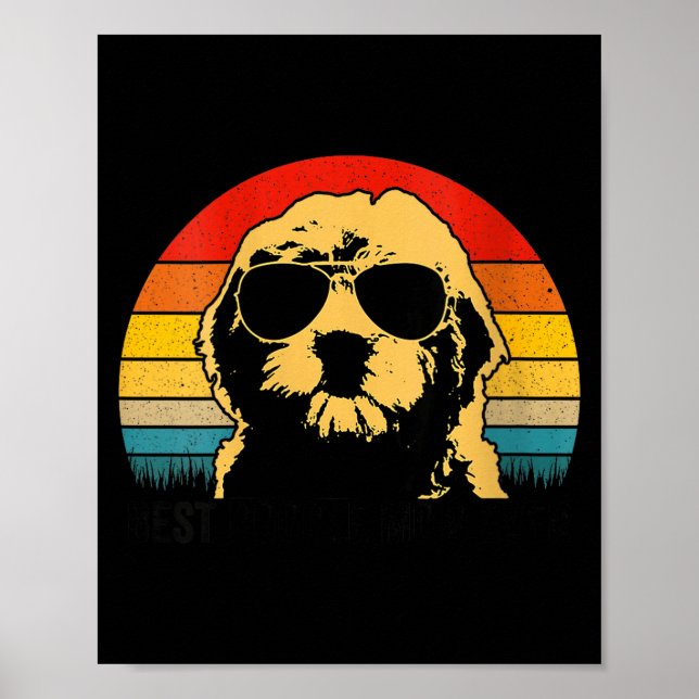 Kvinnors doodle mamma retro goldendoodle mamma möd poster (Framsidan)