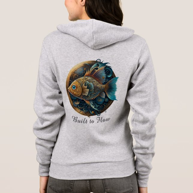 Kvinnors dragkedja huva t shirt (Baksida)
