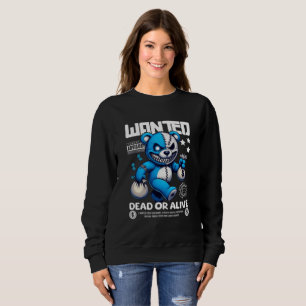 Kvinnors Edgy Teddy Bear Bandit Hoodie - Söt Efter T Shirt