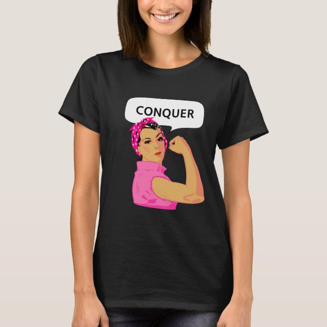 Kvinnors egenmakt & Erövra redigerbar text T Shirt (Framsida)