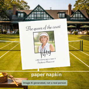 Kvinnors Elegant Foto Tennis 50-årsfest Pappersservett