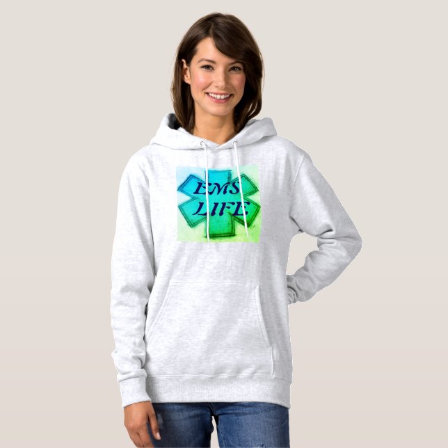 Kvinnors "EMS Life" i teal och grönt T Shirt (Hel framsida)