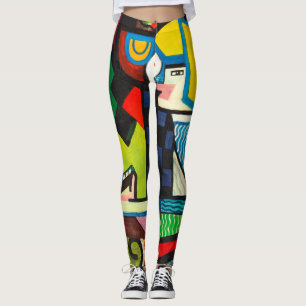 Kvinnors färgstarka Abstrakt Modern Art Yoga Byxor