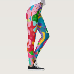 Kvinnors färgstarka konsthandlingar leggings