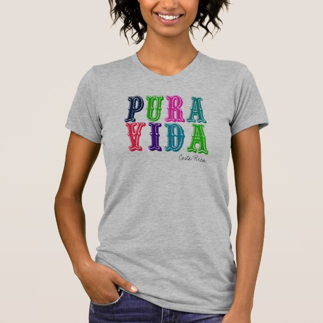 Kvinnors färgstarka Vida Costa Rica T-shirt (Framsida)