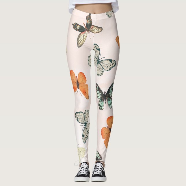 Kvinnors Fjäril Mode Leggings (Framsida)