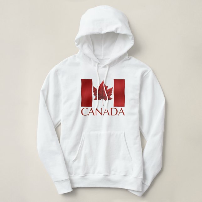 Kvinnors Flagga i Kanada Hoodie Souvenir Hooded Sh T Shirt (Design framsida)