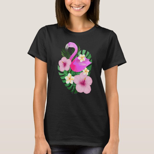 Kvinnors Flamingo vackra flamingokonst T Shirt (Framsida)