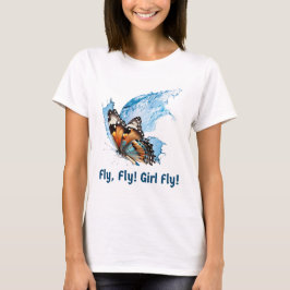 Kvinnors flygdesign t shirt