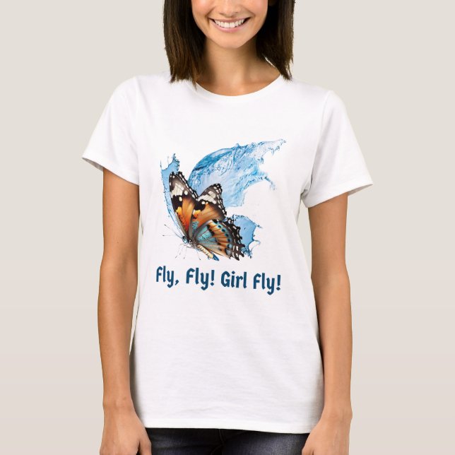 Kvinnors flygdesign t shirt (Framsida)