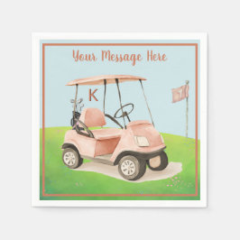 Kvinnors födelsedag Pension Golf Theme Monogram Pappersservett