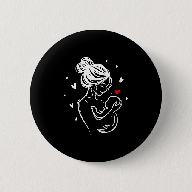 Kvinnors födelsetal vid Morsa Baby Hug Heart Child Knapp (Framsida)