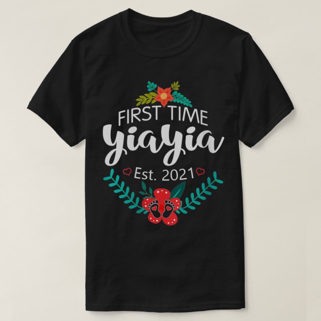 Kvinnors första Yiayia Est T Shirt (Design framsida)