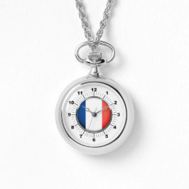 Kvinnors Frankrike Flagga Wraparound Silver Watch Armbandsur