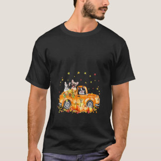 Kvinnors fransk bulldog ridande lastbil pumpa höst t shirt