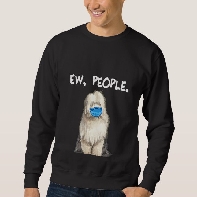 Kvinnors gamla engelska Sheepdog Ew People-Hund Lång Ärmad Tröja (Framsida)