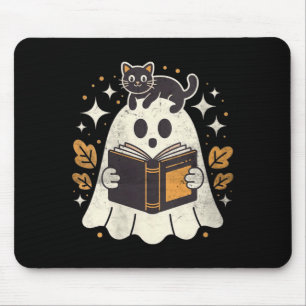 Kvinnors Ghost Reading Book Halloween Bibliotek Sv Musmatta