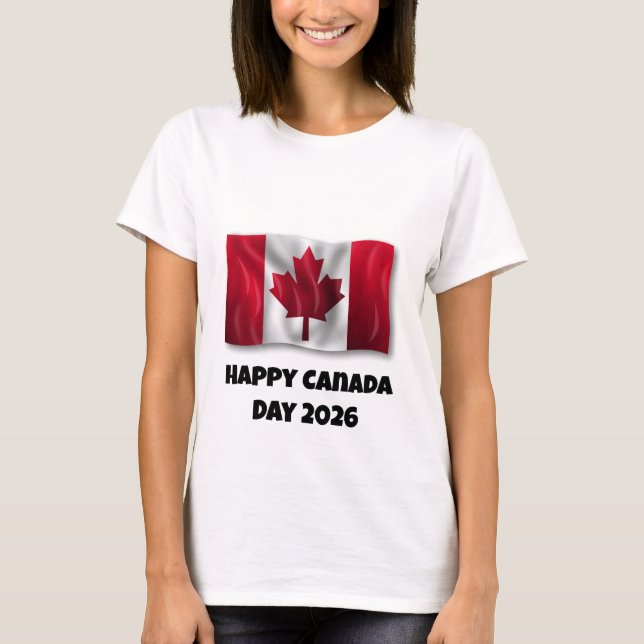 Kvinnors Glad Canada Day T-shirt (Framsida)