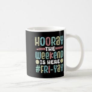 Kvinnors Glad Fredag Fre Yay Lärare Skola Meme V- Kaffemugg
