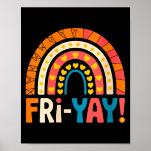 Kvinnors Glad Fredag Fri-yay Lärare Skola Meme V- Poster