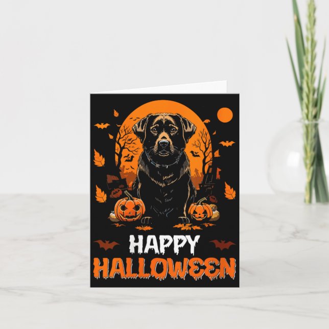 Kvinnors Glad Halloween Hund 2 Kort (Framsida)