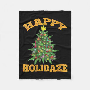 Kvinnors Glad Holidaze Roligt Ogräs Jul Stoner Fleecefilt
