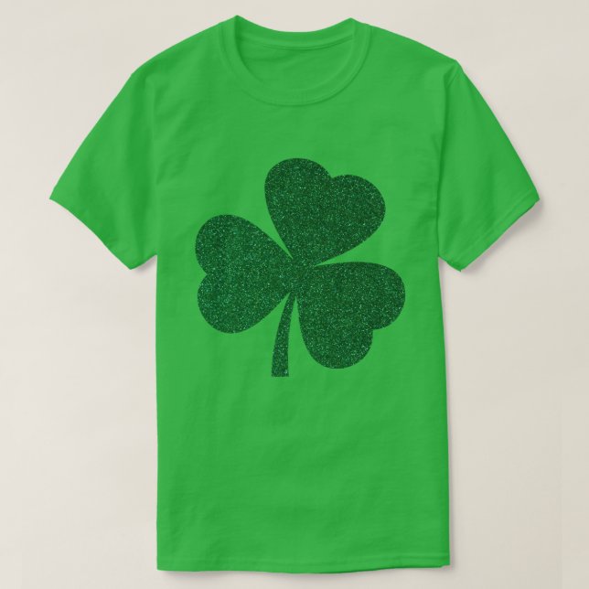 Kvinnors Glitter Shamrock T-Shirt - St. Patrick's  (Design framsida)