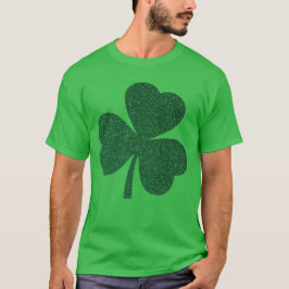 Kvinnors Glitter Shamrock T-Shirt - St. Patrick's 