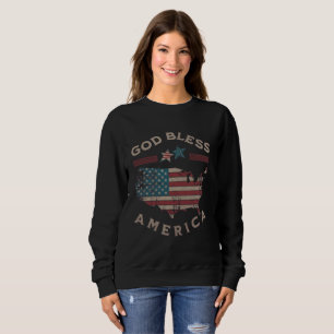 Kvinnors God Bless America Patriot Hoodie - Vintag T Shirt