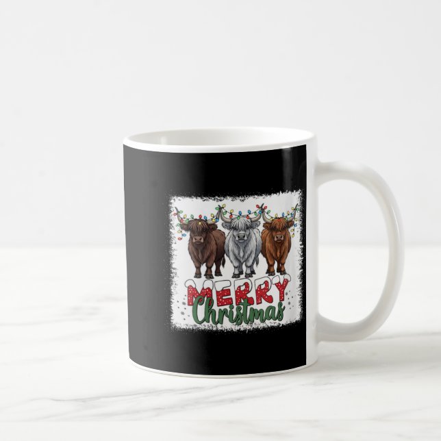 Kvinnors God Jul Skotsk Highland Ko Jul  Kaffemugg (Höger)