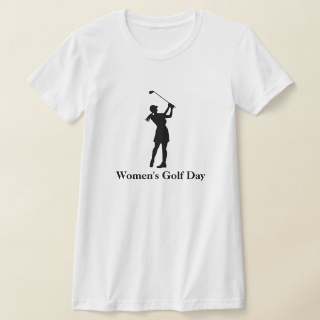 Kvinnors Golf Day (eller Month) Silhouette T-Shirt (Laydown)