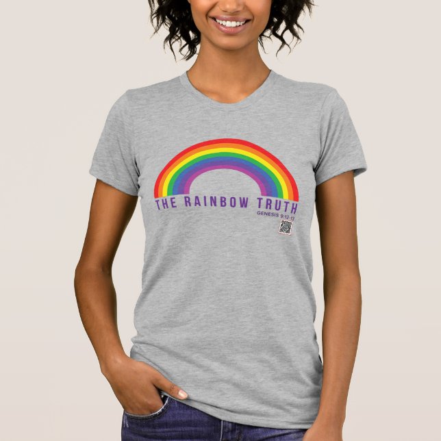 Kvinnors Grått T-Shirt Rainbow Truth (Framsida)