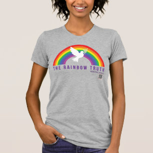Kvinnors Grått T-Shirt Rainbow Truth Dove