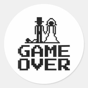 Kvinnors Groom Bride Bachelor Parter-spel över Ner Runt Klistermärke