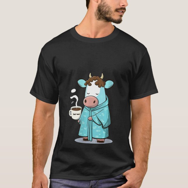 Kvinnors Grumpy Cow Kaffe Älskare på Kaffe Nötkrea T Shirt (Framsida)