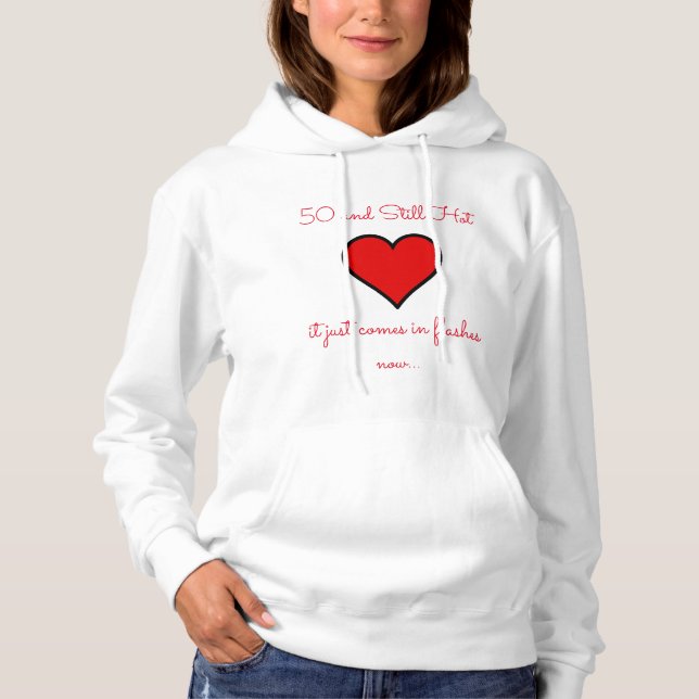 Kvinnors grundläggande hooded Sweatshirt/Quote-Red Tee (Framsida)