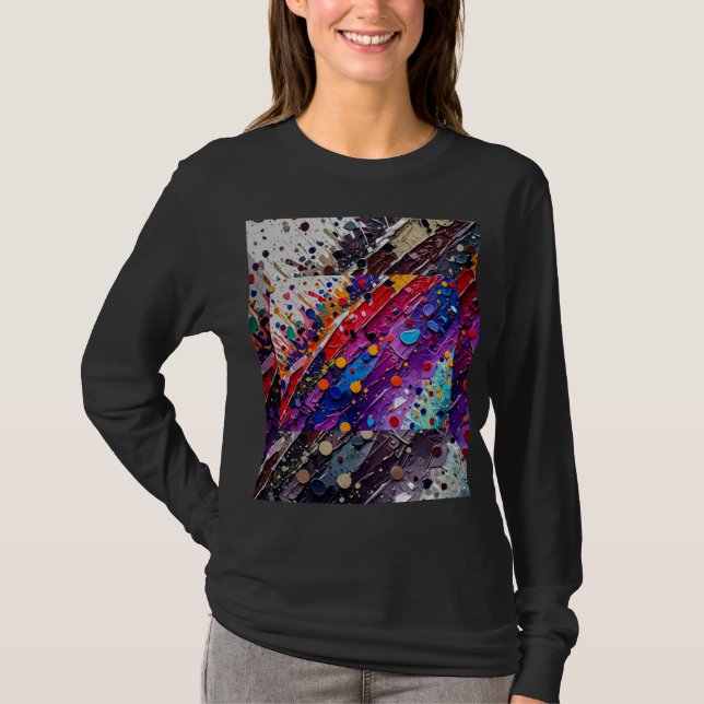 Kvinnors grundläggande långärmad T-shirt (Framsida)