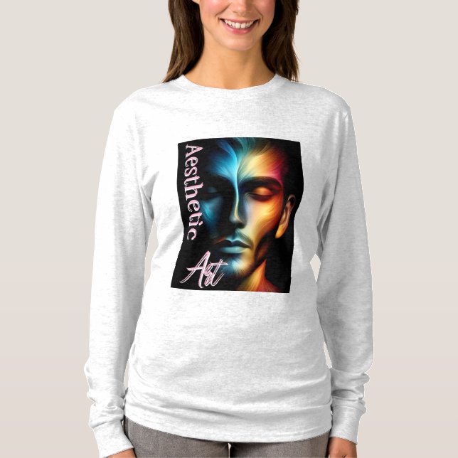 Kvinnors grundläggande långärmad T-shirt (Framsida)