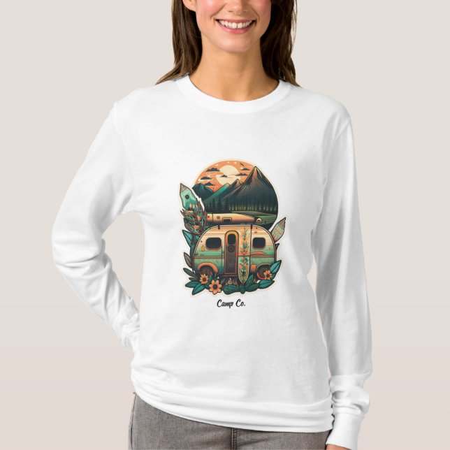 Kvinnors grundläggande långärmad T-shirt  (Framsida)