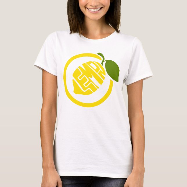 Kvinnors grundläggande T-Shirt Lemon Typografi (Framsida)