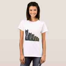 Kvinnors grundläggande T-Shirt, White Horses Art