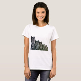 Kvinnors grundläggande T-Shirt, White Horses Art T-shirt
