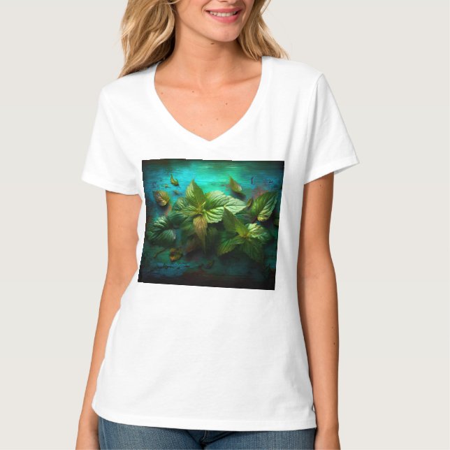 Kvinnors grundläggande V-Nacke T-Shirt (Framsida)