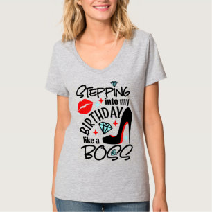 Kvinnors grundläggande V-Nacke T-Shirt