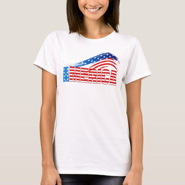 Kvinnors grundutbildning - AMERIKA i Stars Rand Tee Shirt (Framsida)