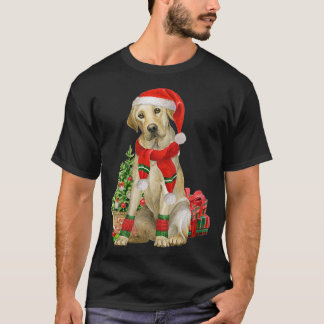 Kvinnors Gul lab arbetsplats Julgran Hund Kärlek T Shirt