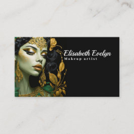 Kvinnors Guld-judiska med Grönt Blommigt Touch h67 Visitkort