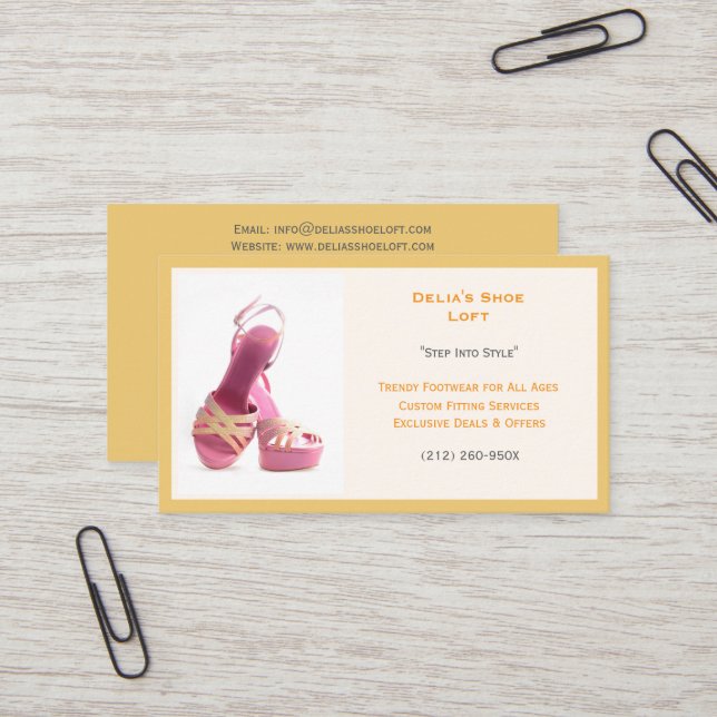 Kvinnors Gult Mode Shoes Rosa Högklackar Visitkort (Fram/Back In Situ)