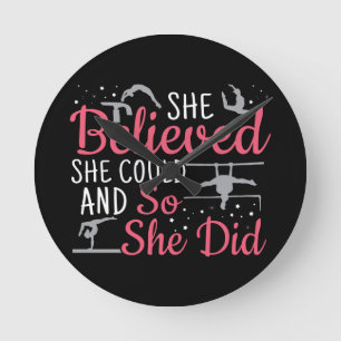 Kvinnors Gymnastik - hon trodde att hon kunde Rund Klocka